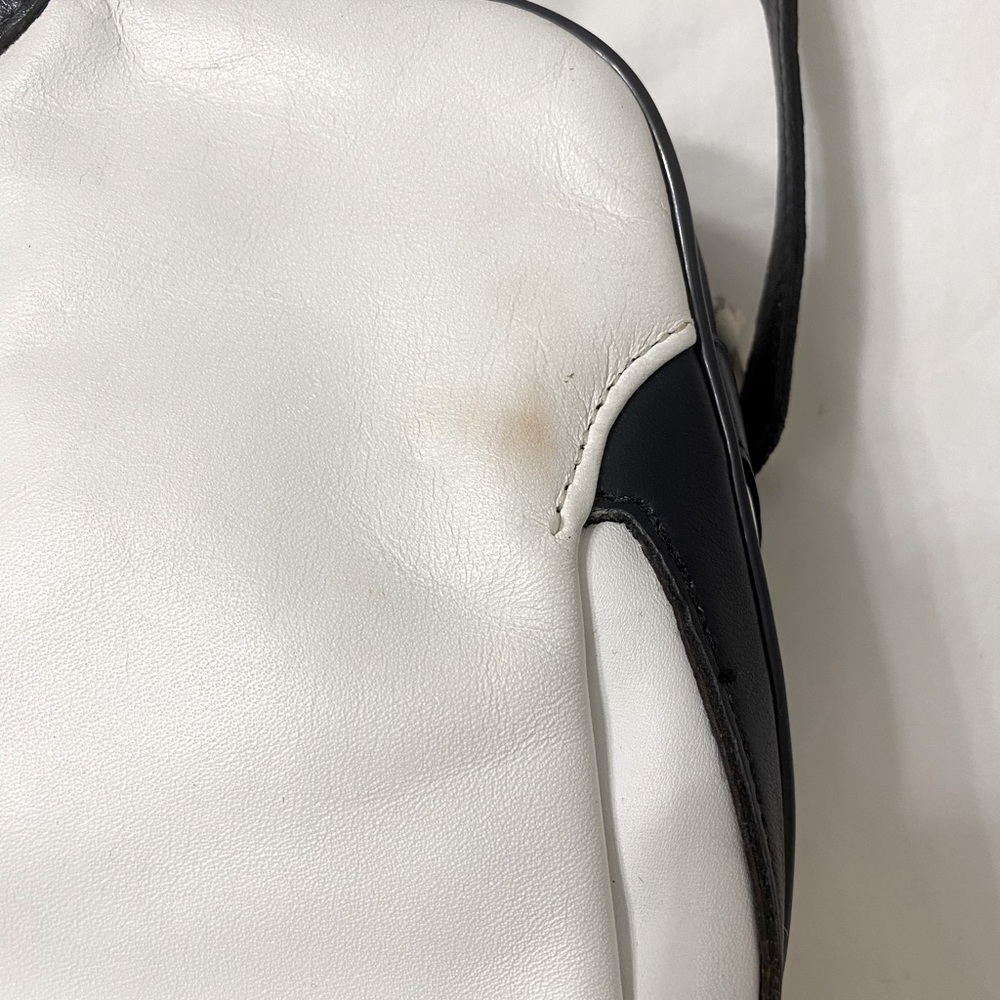Etienne Aigner Leather Handbag - white with navy trim - Crossbody Bag - Picture 13 of 16